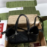 Gucci Women GG Emblem Medium Tote Bag-Black 815214