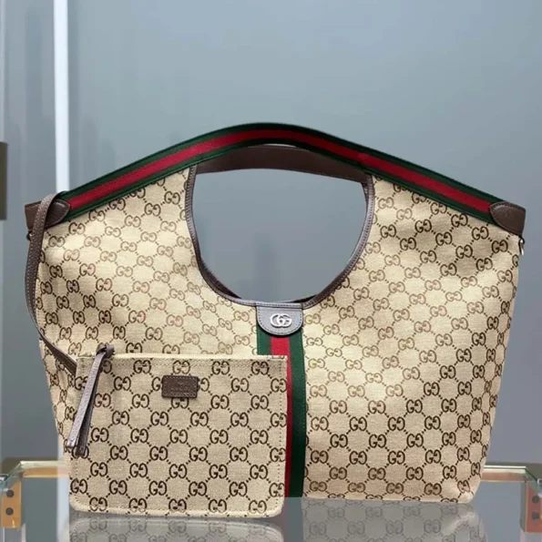Gucci Women Giglio Large Tote Bag-Dark Brown 853971
