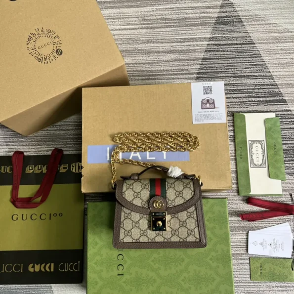 Gucci Women Ophidia Mini Top Handle Bag-Brown 696180