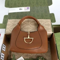 Gucci Women Softbit Medium Top Handle Bag-Brown ‎837467