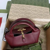 Gucci Women Softbit Medium Top Handle Bag-Maroon ‎837467