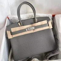 Hermes Birkin 30 Bag in Epsom Leather with Gold Hardware-Grey