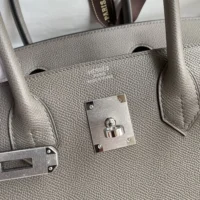 Hermes Birkin 30 Bag in Epsom Leather with Gold Hardware-Silver
