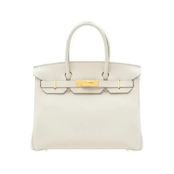 Hermes Birkin 30 Bag in Epsom Leather with Gold Hardware-White