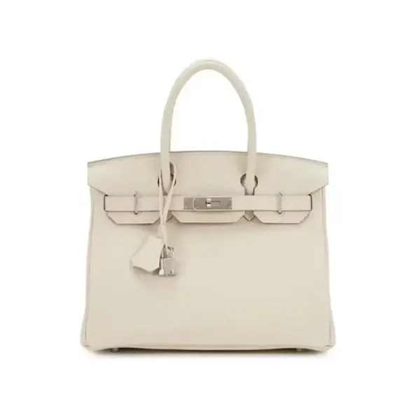 Hermes Birkin 30 Bag in Epsom Leather with Gold Hardware-White