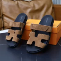 Hermes Unisex Chypre Sandal-Brown H222856ZHE5415
