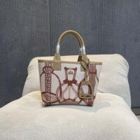 Hermes Unisex Steeple 25 Ecru Tote Bag-Brown H084313CKAC