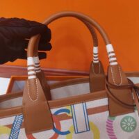 Hermes Unisex Steeple 25 Ecru Tote Bag-Green H083621CKAA