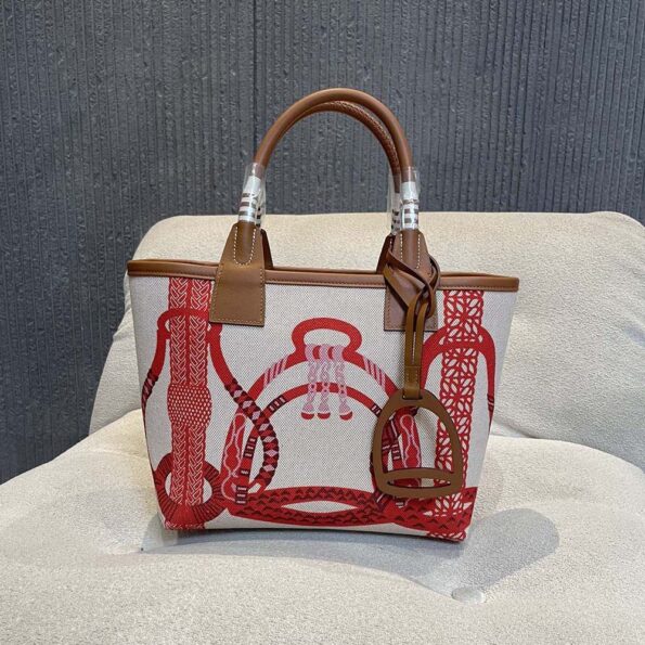 Hermes Unisex Steeple 25 Tote Bag-Orange H084313CKAA
