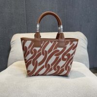 Hermes Unisex Steeple 28 Ecru Tote Bag-Brown H084532CKAC