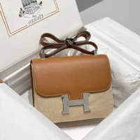 Hermes Women Constance 19 Bag Epsom Leather-Brown