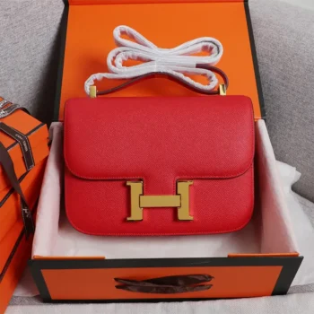 Hermes Women Constance 19 Bag Epsom Leather-Red