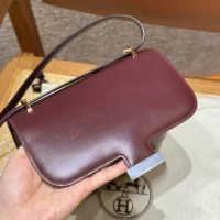 Hermes Women Constance 24 Bag Box Leather-Maroon/Silver