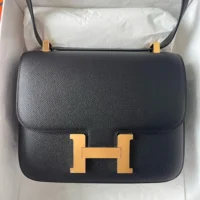 Hermes Women Constance 24 Bag Epsom Leather-Black