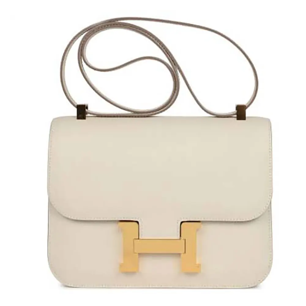 Hermes Women Constance 24 Bag Epsom Leather-WhiteGold (11) Hermes Women Constance 24 Bag Epsom Leather-White