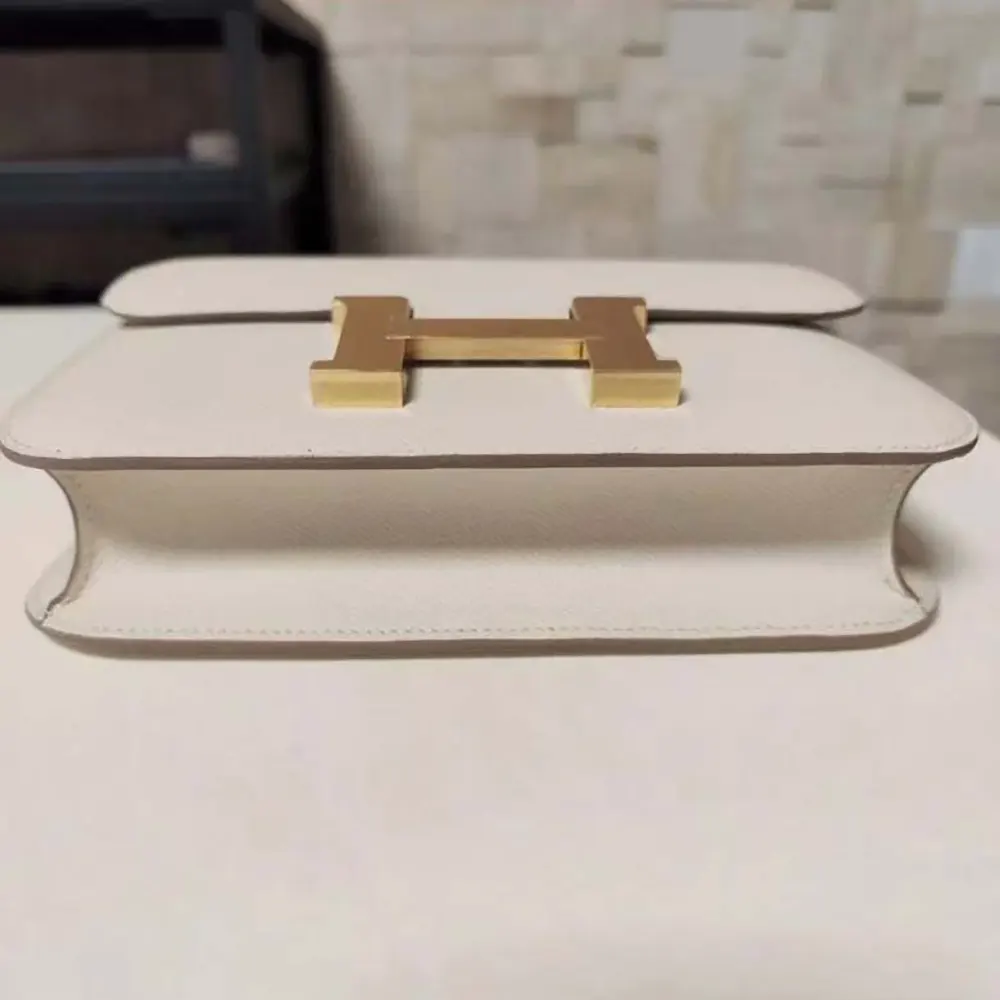Hermes Women Constance 24 Bag Epsom Leather-WhiteGold (4) Hermes Women Constance 24 Bag Epsom Leather-White