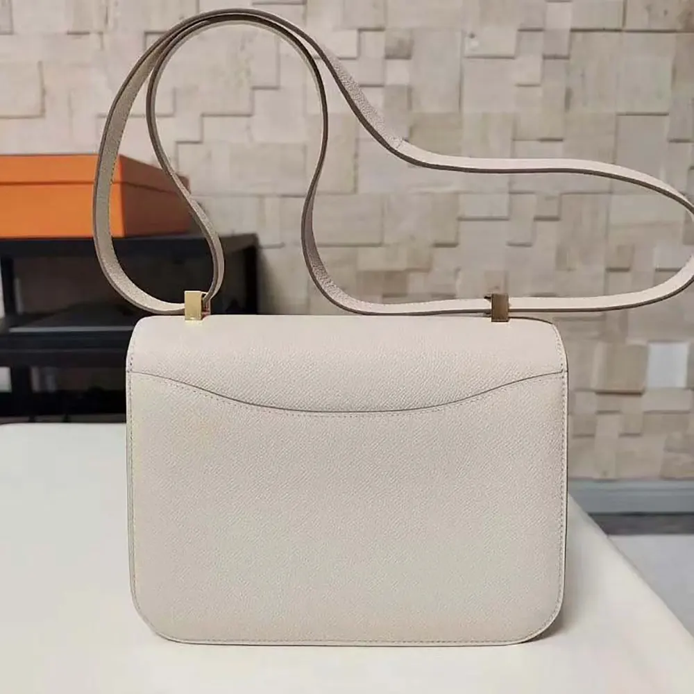 Hermes Women Constance 24 Bag Epsom Leather-WhiteGold (9) Hermes Women Constance 24 Bag Epsom Leather-White/Gold