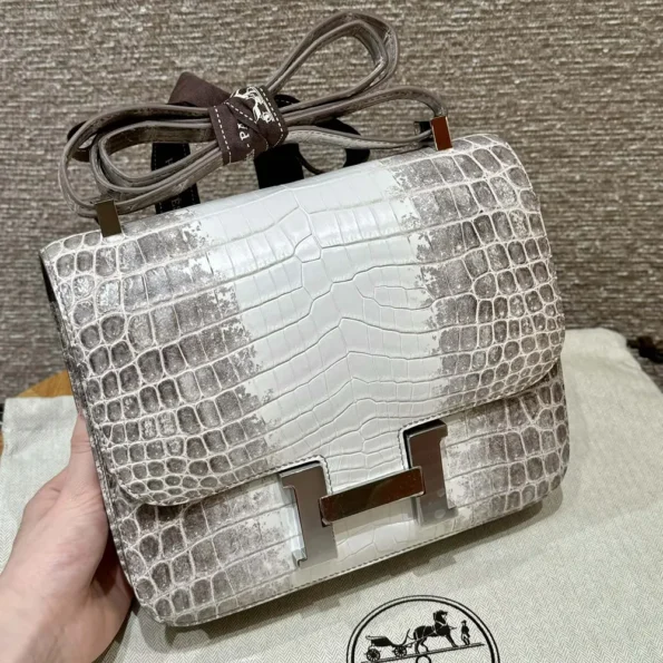Hermes Women Constance 24 Himalaya Matte Niloticus Crocodile Palladium Hardware