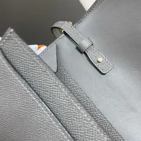 Hermes Women Constance Long To Go in Epsom Leather-Grey/Gold