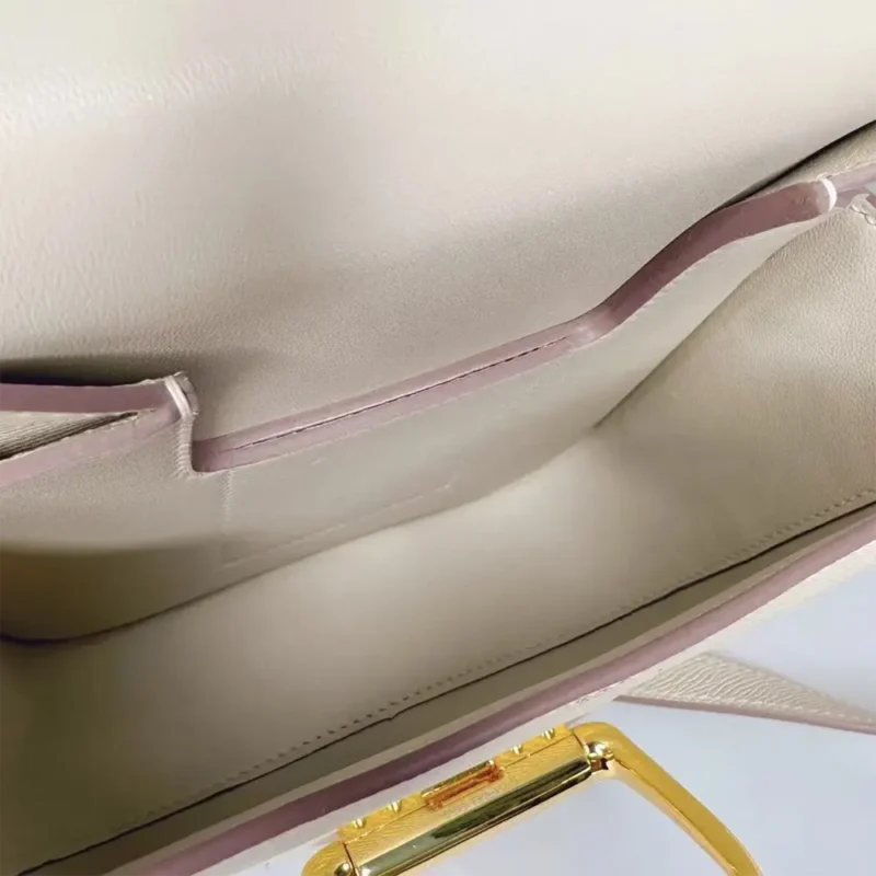 Hermes Women Della Cavalleria Mini Bag Epsom Leather-White/Gold