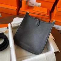 Hermes Women Evelyne 16 Amazone in Clemence Leather-Black/Gold