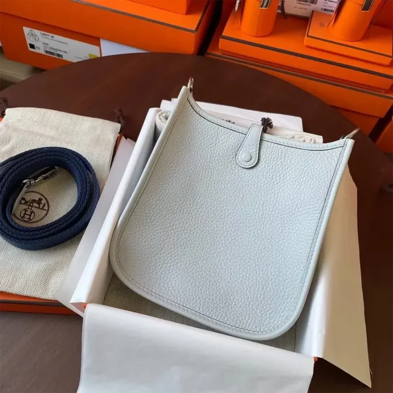 Hermes Women Evelyne 16 Amazone in Clemence Leather-Light Blue
