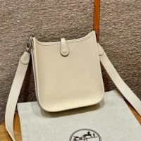 Hermes Women Evelyne 16 Amazone in Clemence Leather-White/Silver