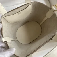 Hermes Women In the Loop 18 Handbag Clemence Leather-White/Gold