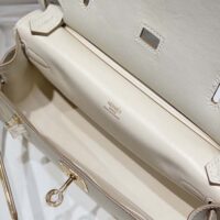 Hermes Women Jyspiere in Evercolor Leather-White/Gold