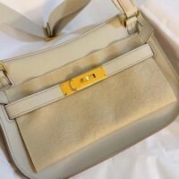 Hermes Women Jyspiere in Evercolor Leather-White/Gold H084047CCAI