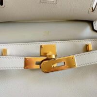 Hermes Women Jyspiere in Evercolor Leather-White/Gold H084047CCAI
