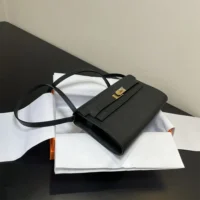Hermes Women Kelly To Go in Epsom Leather-Black/Gold