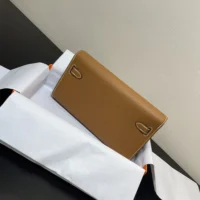 Hermes Women Kelly To Go in Epsom Leather-Brown/Gold