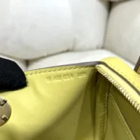 Hermes Women Lindy Mini 19 in Clemence Leather-Yellow/Gold