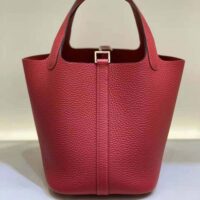 Hermes Women Picotin Lock 18cm in Cowhide leather-Red