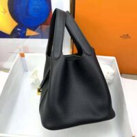 Hermes Women Picotin Lock 22cm in Cowhide leather-Black
