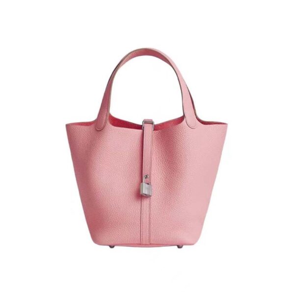 Hermes Women Picotin Lock 22cm in Cowhide leather-Pink
