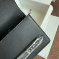Hermes Women Roulis Mini Bag in Evergrain Calfskin-Black/Silver