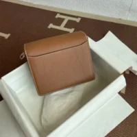 Hermes Women Roulis Mini Bag in Evergrain Calfskin-Brown