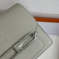 Hermes Women Roulis Mini Bag in Evergrain Calfskin-Silver