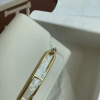 Hermes Women Roulis Mini Bag in Evergrain Calfskin-White