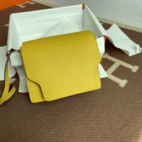 Hermes Women Roulis Mini Bag in Evergrain Calfskin-Yellow