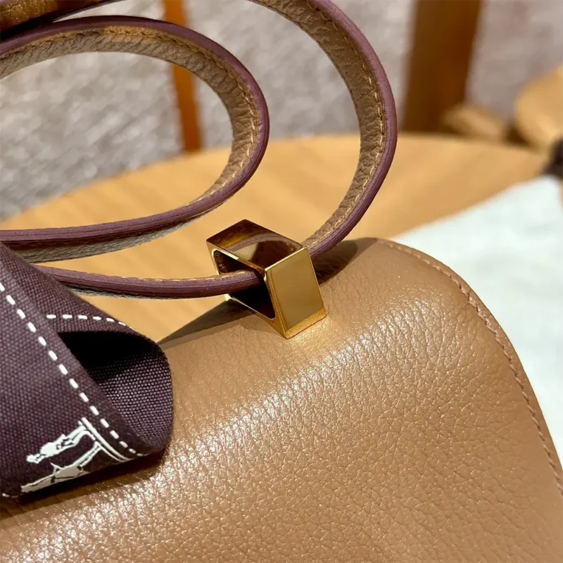 Hermes Women Verrou 21 Bag in Epsom Leather-Brown/Gold