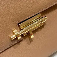 Hermes Women Verrou 21 Bag in Epsom Leather-Brown/Gold