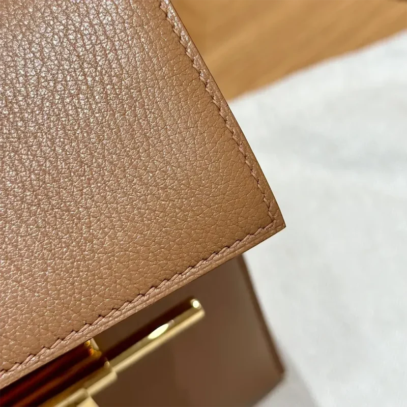 Hermes Women Verrou 21 Bag in Epsom Leather-Brown/Gold