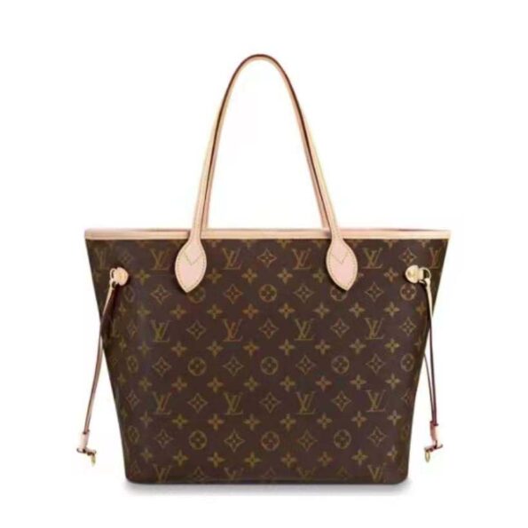Louis Vuitton LV Unisex Neverfull MM Bag in Monogram Canvas-Brown