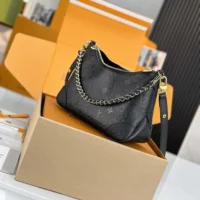 Louis Vuitton LV Women Boulogne PM Embossed Grained Cowhide Leather-Black M12930