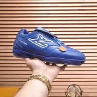 Louis Vuitton Unisex LV Footprint Soccer Sneaker-Blue 1AHDP8