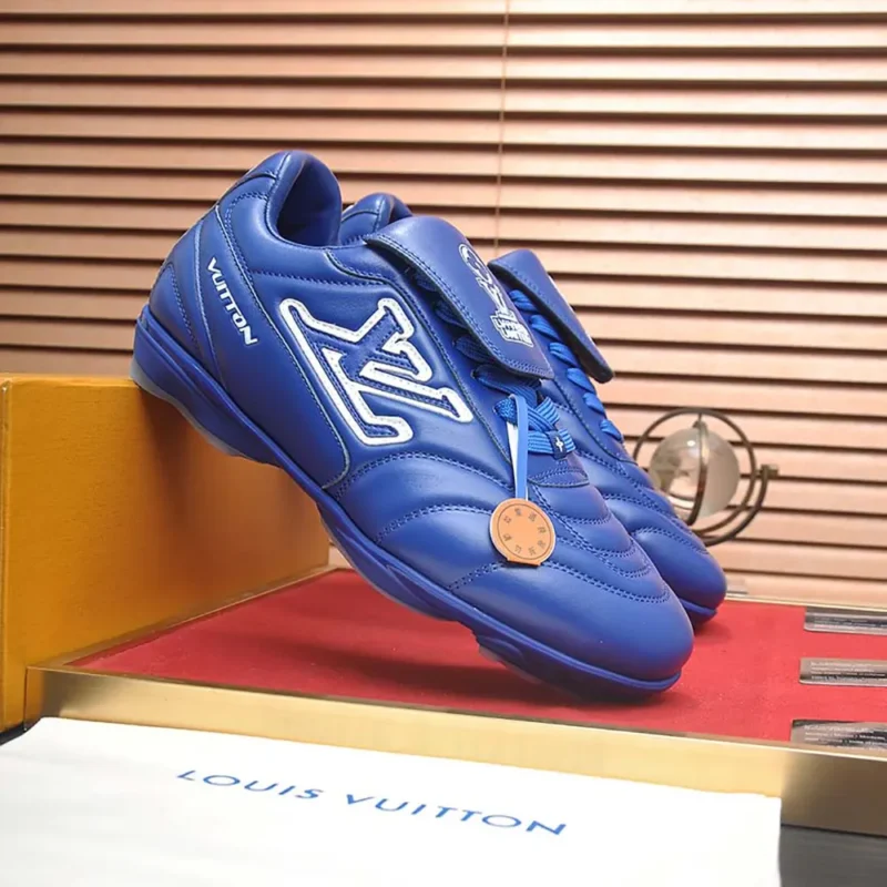 Louis Vuitton Unisex LV Footprint Soccer Sneaker-Blue 1AHDP8
