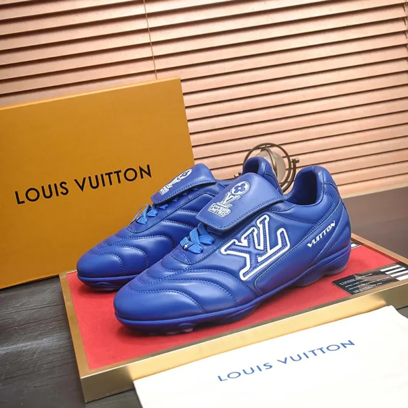 Louis Vuitton Unisex LV Footprint Soccer Sneaker-Blue 1AHDP8